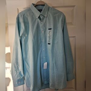 NWT Mens Preswick & Moore Oxford Dress Shirt - Aqua